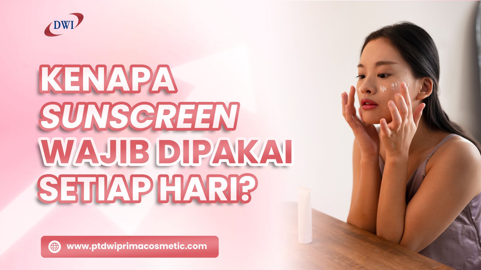 Ilustrasi wanita memakai sunscreen setiap hari